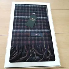 【新品】DAKS ダックス カシミヤ100% マフラー チェック ブラック