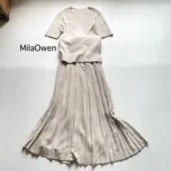 MilaOwen オーガニック半袖ニット×スカート　セットアップ　アイボリー　0