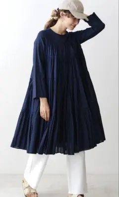 raisesanset専用 ヌキテパ　ティアードワンピース　美品 ブラックのサムネイル