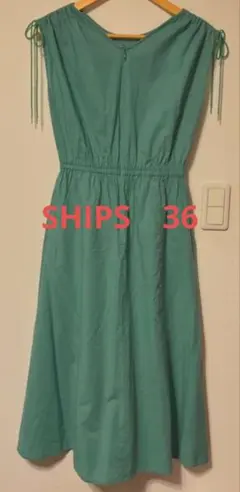 SHIPS リネン混 ワンピース グリーン 36のサムネイル