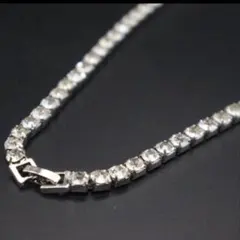 メンズ レディース シルバー ーティー テニス ネックレス 61cm mn064