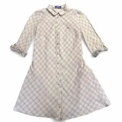 美品 Burberry ノバチェック ピンク シャツワンピース M 七分袖入学式