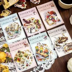 【M83】シール 6種240枚 ステッカー アンティーク レトロ コラージュ素材