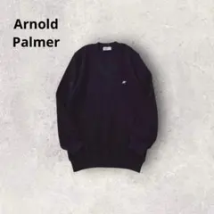 アーノルドパーマー セーター ニット ウール Vネック 日本製 ロゴ刺繍