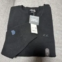 KAWS × UNIQLO ブラック カシミヤクルーネックセーター L