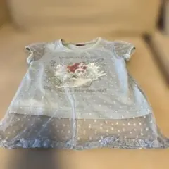 Disney アリエル Tシャツ ドットチュール重ね着風　110のサムネイル