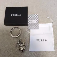 FURLA フルラ ベア バッグチャーム キーホルダー くま ガンメタルのサムネイル