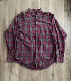 Gitman Bros. 90s USA製 長袖チェックシャツ 赤 緑
