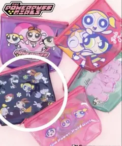 パワーパフガールズ キュートクリアポーチ 総柄 紫色 新品未開封品