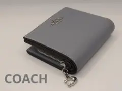 COACH コーチ 二つ折り財布 グレー レザ- コンパクト ミニのサムネイル