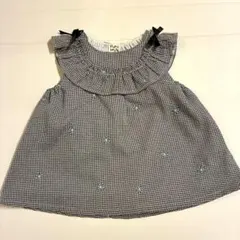 Pupil House チュニック　袖なし　女の子 チェック×花柄　サイズ110