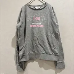 リー トレーナー クルーネック長袖 ロゴプリント XS 灰 コットン デイリー