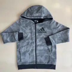 adidas パーカー 150 ジップアップパーカー グレー climalite