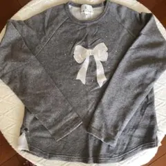 組曲 KUMIKYOKU トレーナー 150 グレー リボン