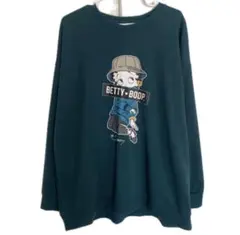 BETTY BOOP ベティブープ トレーナー グリーン 大きめ　4L
