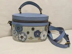 COACH デニム ティーローズ フラワー ショルダーバッグ - メルカリ