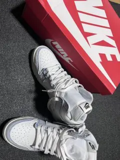 NIKE DQ4991-101 ホワイト/ブルー ハイカットスニーカー