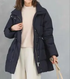 【美品】アーバンリサーチ ロッソ　撥水スタンドミドルダウンコート　ネイビー　38