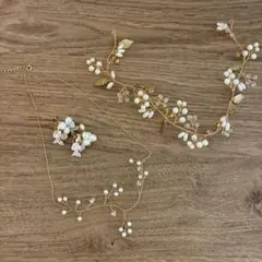 結婚式　ヘッドドレス　イヤリング　ネックレス　セット