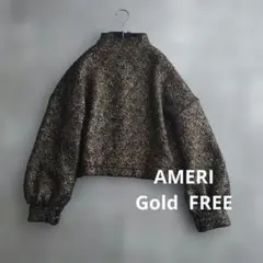 ✴✴︎AMERI ラメ入りツイード調 ハイネックニット ボリューム袖✴︎✴のサムネイル