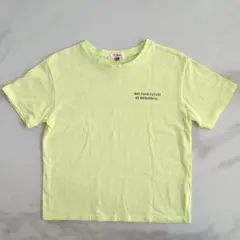 【PINK-latte】140cm ネオンイエロー ロゴTシャツ