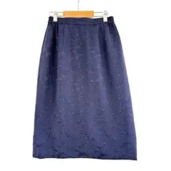 【YUKI TORII】レース ジャガード タイトスカート ネイビー M 日本製のサムネイル