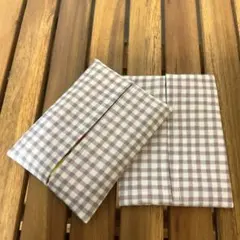 81組み合わせ自由【2個セット】ギンガムチェック柄ポケットティッシュケース