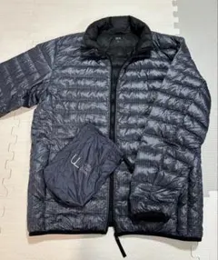 UNIQLO ユニクロ ウルトラライトダウン ネイビーストライプ L