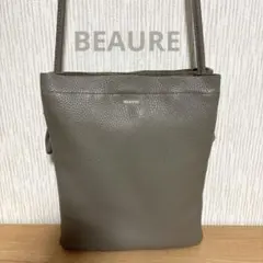 BEAURE カウレザー ショルダーバッグ グレージュ
