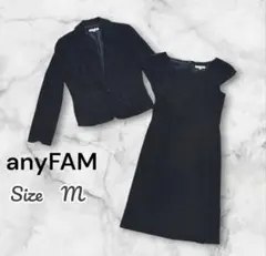 【美品】 anyFam タイト ワンピース キャップスリーブ 黒　オンワード