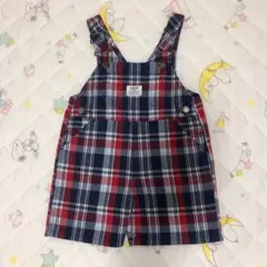 オシュコシュ チェックデニム オーバーオール　70