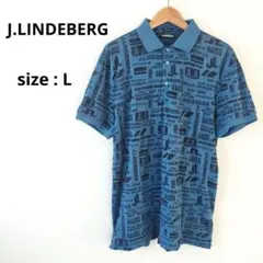 J.LINDEBERG ジェイリンドバーグ 半袖ポロ 総柄　L