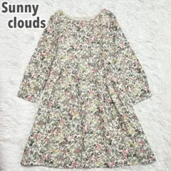 Sunny clouds フェリシモ　ワンピース 花柄　リボン　リネン