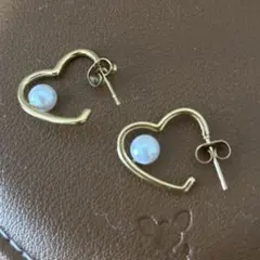 【新品】ハートパールピアス　ステンレス　ゴールドカラー　最終価格
