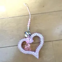 ユニバ　USJ スヌーピー　ストラップ　ハート　ピンク　希少　平成　レトロ