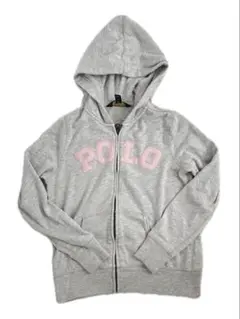 POLO RALPH LAUREN 刺繍ピンクアーチロゴ ジップパーカー