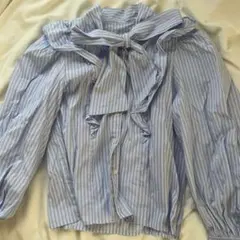 ingni ストライプリボンブラウス