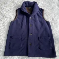 TOROY コーデュロイベスト ボタン 裏起毛 ゆったり 刺繍ロゴ M〜L