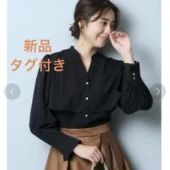 ジャスグリッティー 金ボタンレイヤードブラウス シャツ オフィス きれいめ