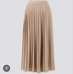 【値下げ】ユニクロ ベージュ プリーツスカート ゴムウエスト