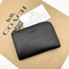 【COACH☆新品】ジップ キー ケース！ブラック！クロスグレイン レザー！のサムネイル