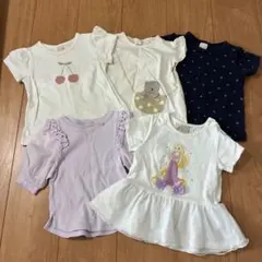 キッズ Tシャツ 5枚セット 100cm フリル袖