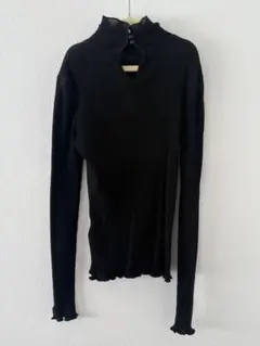 jouetie 黒リブニットハイネック長袖