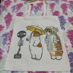 モフサンド　猫デザイン　キャンバストートバッグ　mofusand