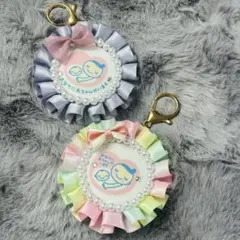 リボンとパールのマタニティマーク♬キーホルダータイプ2個セット