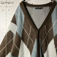 レイジブルー RAGEBLUE☆カーディガン アーガイル モヘア混オーバーサイズ