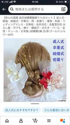 成人式・卒業式・結婚式用髪飾り 11点セット