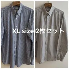 UNIQLO ブロードシャツ2枚セット　ブルー、ベージュ　XL