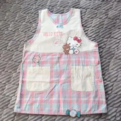 ハローキティ チェック柄エプロン