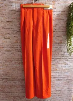 新品　未使用　タグ付き　GU　カットソースラックス　Sサイズ　オレンジ